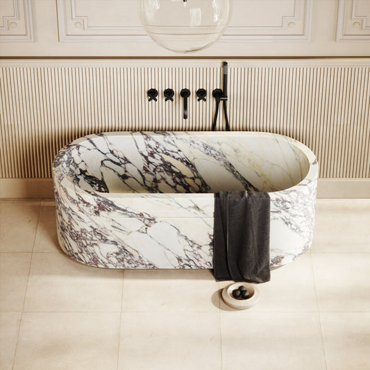 Vaso Calacatta Viola Marble Freestanding Bath 1500mm