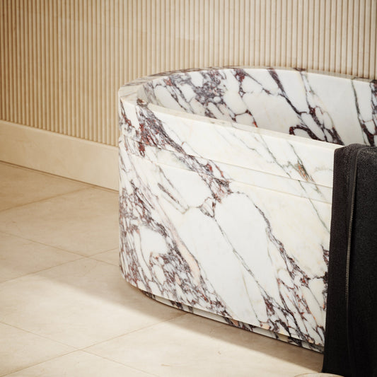 Vaso Calacatta Viola Marble Freestanding Bath 1500mm