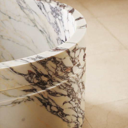Vaso Calacatta Viola Marble Freestanding Bath 1780mm