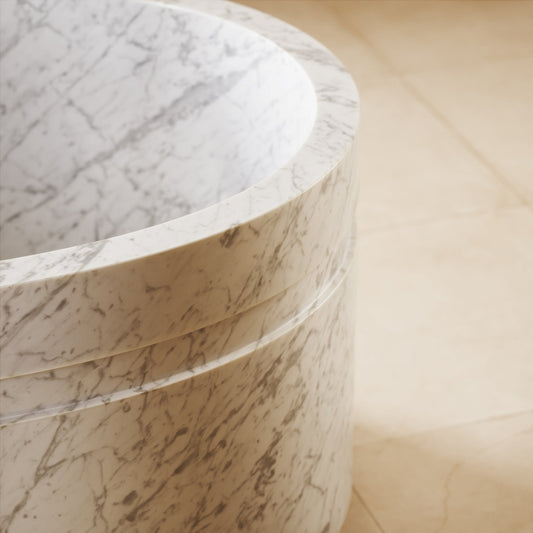 Vaso Carrara Marble Freestanding Bath 1780mm
