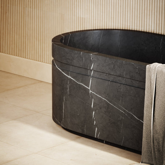 Vaso Pietra Grey Marble Freestanding Bath 1500mm
