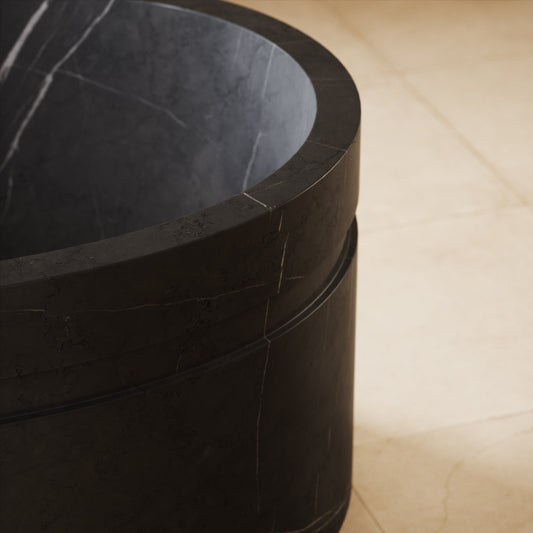 Vaso Pietra Grey Marble Freestanding Bath 1500mm