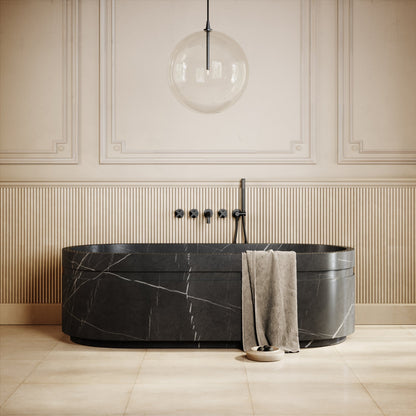 Vaso Pietra Grey Marble Freestanding Bath 1780mm