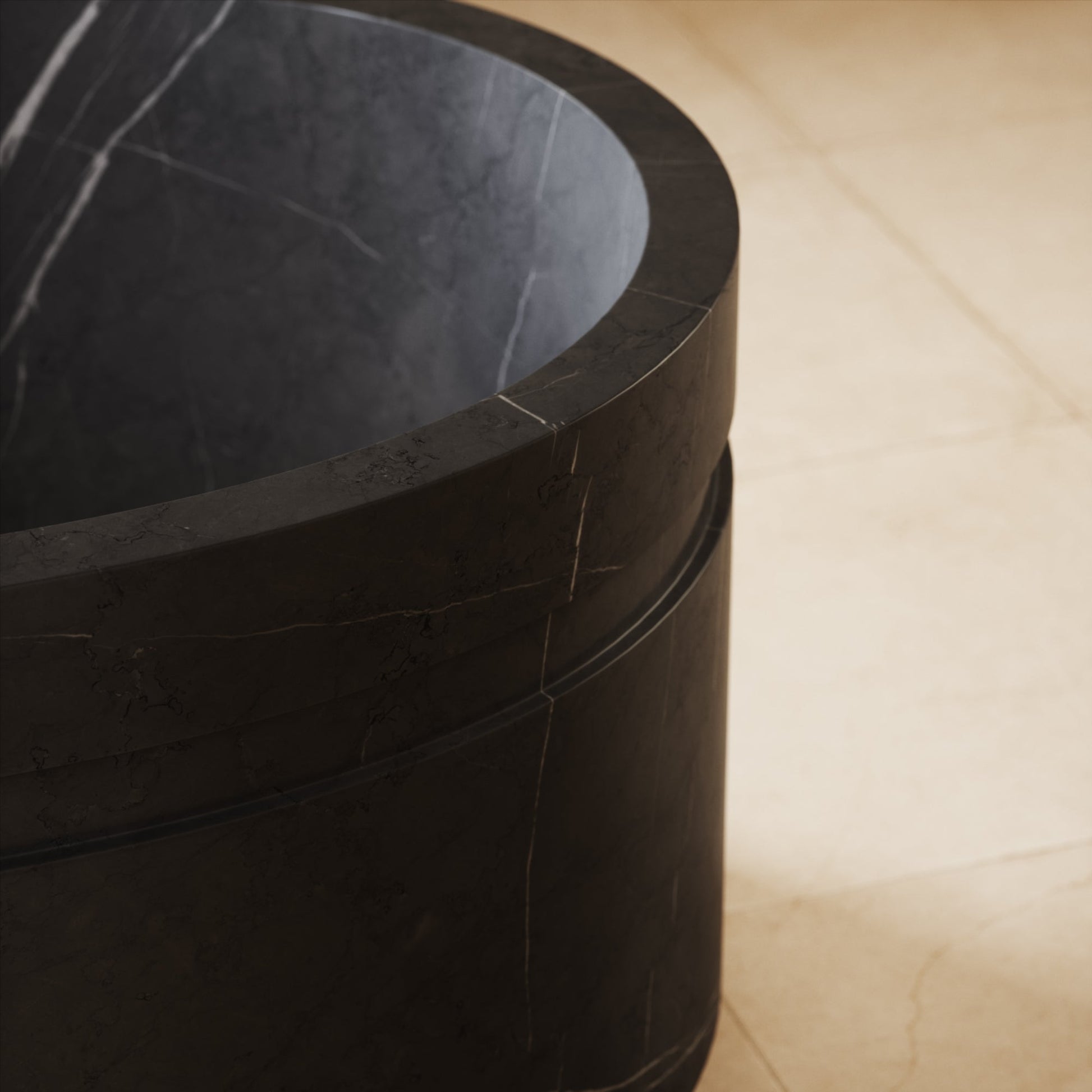 Vaso Pietra Grey Marble Freestanding Bath 1780mm
