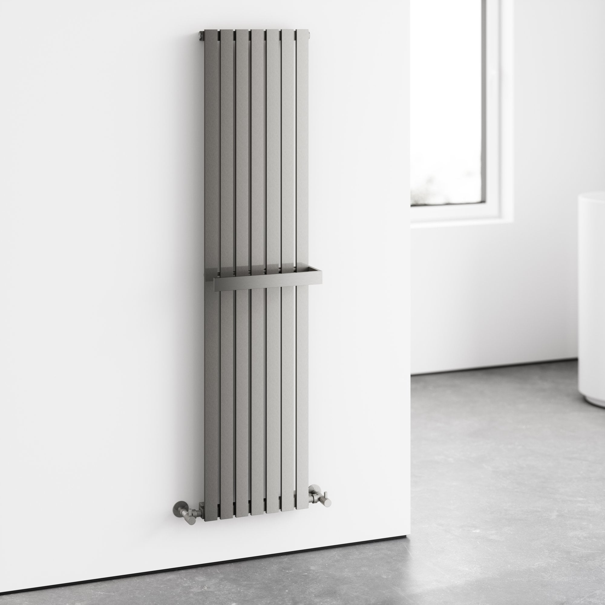 Velar Brushed Stainless Designer Radiator - LUSSO