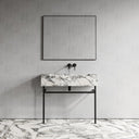 Vernante Arabescato Marble Matte Black Vanity Unit 1000mm