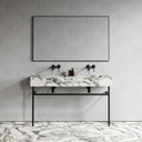 Vernante Arabescato Marble Matte Black Vanity Unit 1400mm