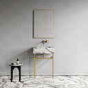 Vernante Arabescato Marble Brushed Gold Vanity Unit 600mm