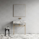 Vernante Arabescato Marble Brushed Gold Vanity Unit 800mm