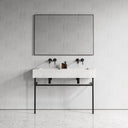 Vernante Carrara Marble Matte Black Vanity Unit 1200mm