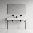 Vernante Carrara Marble Matte Black Vanity Unit 1400mm