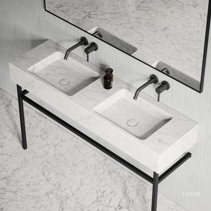 Vernante Carrara Marble Vanity Unit 1400mm