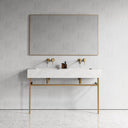Vernante Carrara Marble Brushed Gold Vanity Unit 1400mm