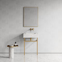 Vernante Carrara Marble Brushed Gold Vanity Unit 600mm