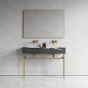 Vernante Panda Marble Brushed Gold Vanity Unit 1200mm