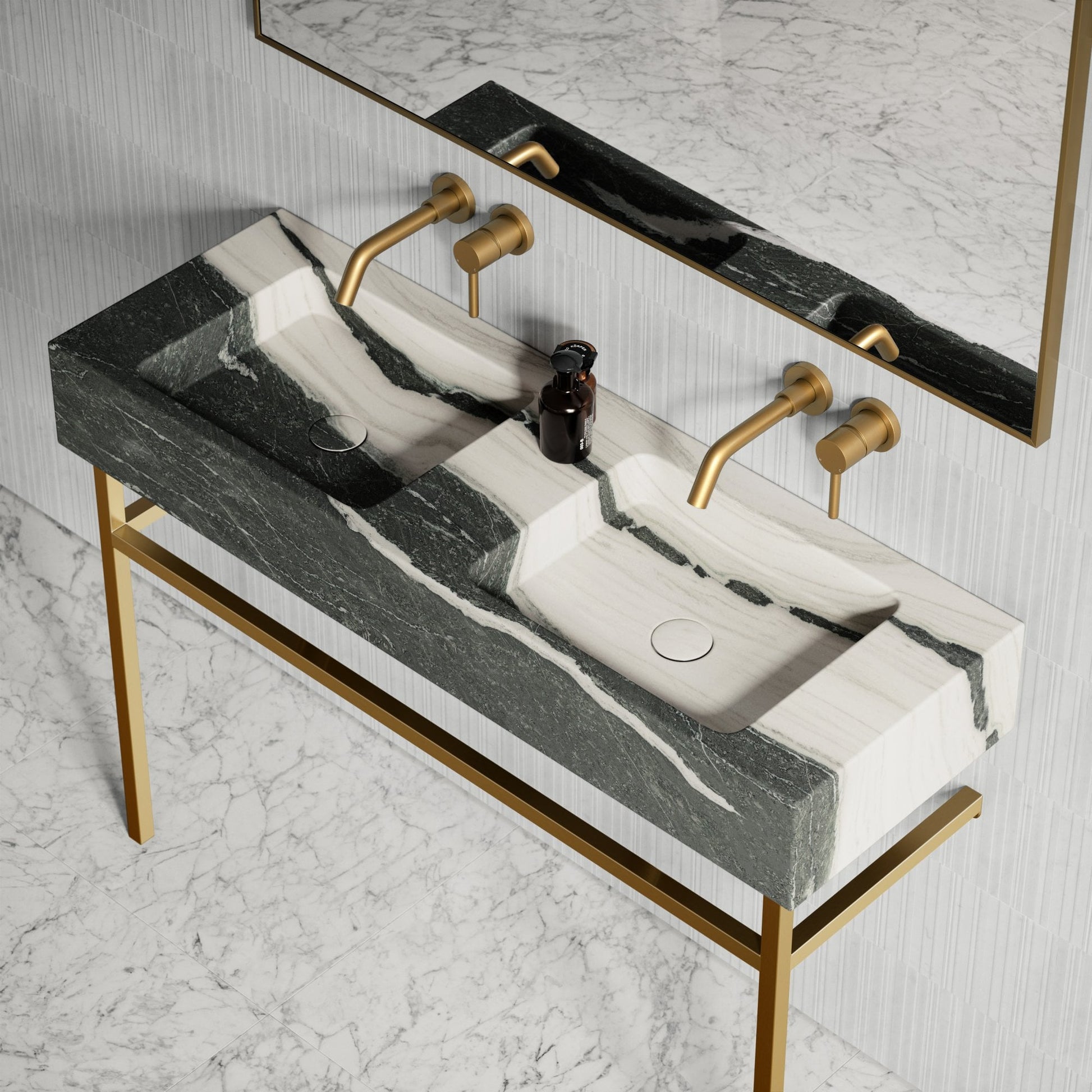 Vernante Panda Marble Vanity Unit 1200mm