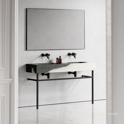 Vernante Panda Marble Vanity Unit 1400mm