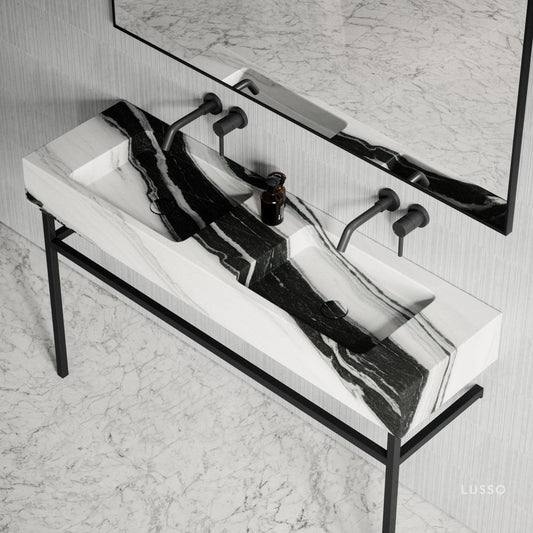Vernante Panda Marble Vanity Unit 1400mm