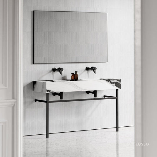 Vernante Panda Marble Vanity Unit 1400mm