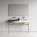 Vernante Panda Marble Brushed Gold Vanity Unit 1400mm