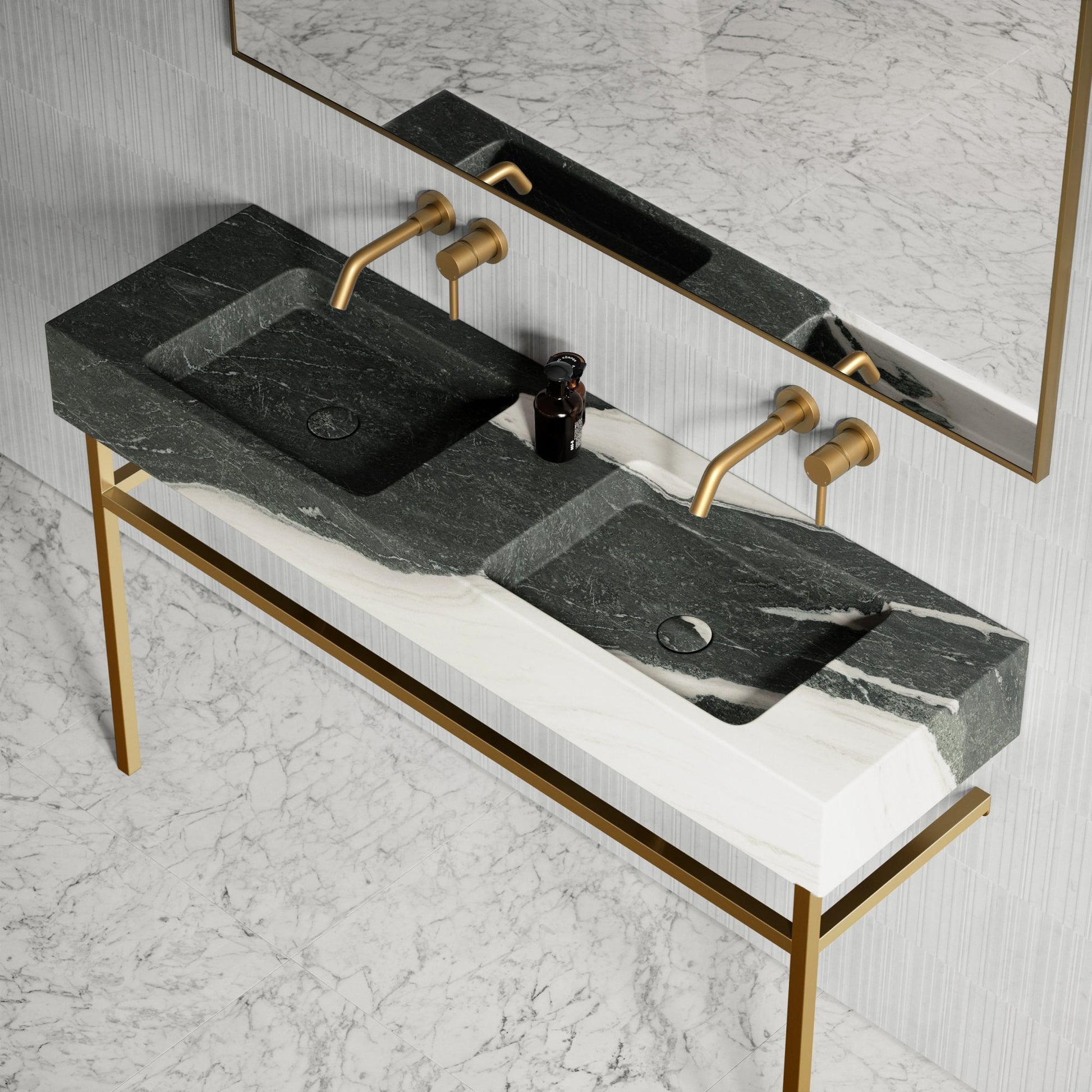 Vernante Panda Marble Vanity Unit 1400mm
