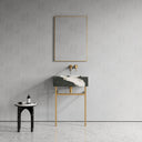 Vernante Panda Marble Brushed Gold Vanity Unit 600mm