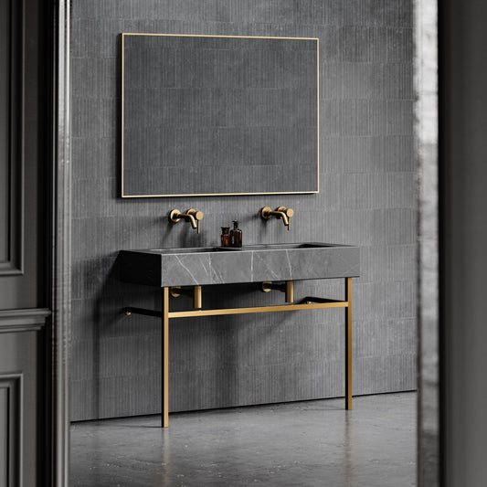 Vernante Pietra Grey Marble Vanity Unit 1200mm