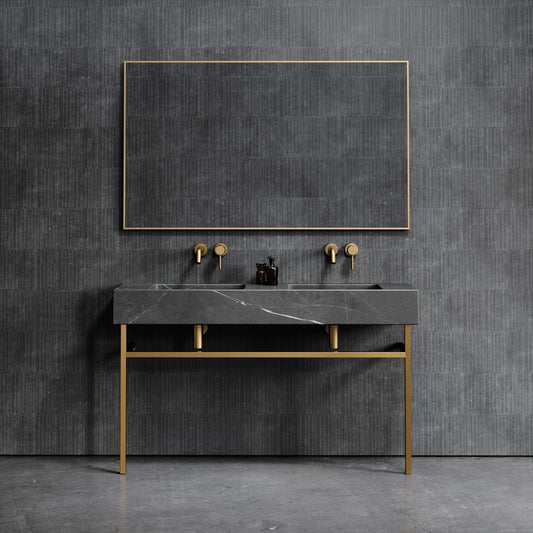 Vernante Pietra Grey Marble Vanity Unit 1400mm