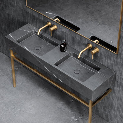 Vernante Pietra Grey Marble Vanity Unit 1400mm