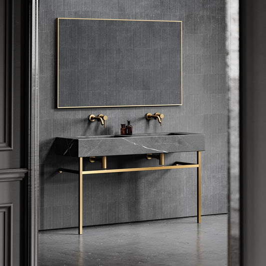 Vernante Pietra Grey Marble Vanity Unit 1400mm