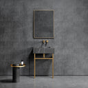 Vernante Pietra Grey Marble Brushed Gold Vanity Unit 600mm
