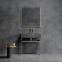 Vernante Pietra Grey Marble Brushed Gold Vanity Unit 800mm