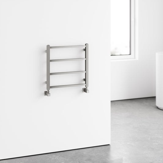 Vertigo Brushed Stainless Designer Towel Radiator 500mm