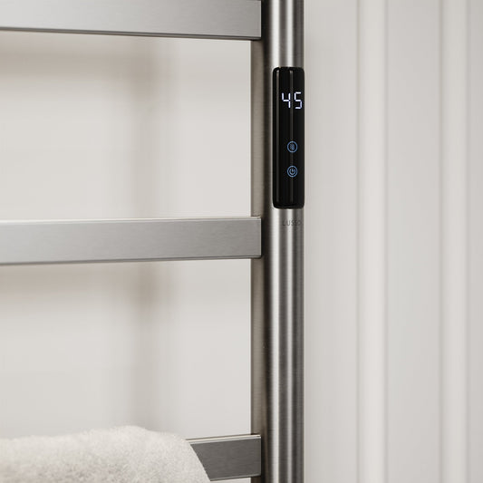 Vetro Brushed Stainless Floorstanding Heated Towel Warmer