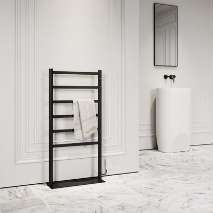Vetro Matte Black Floorstanding Heated Towel Warmer