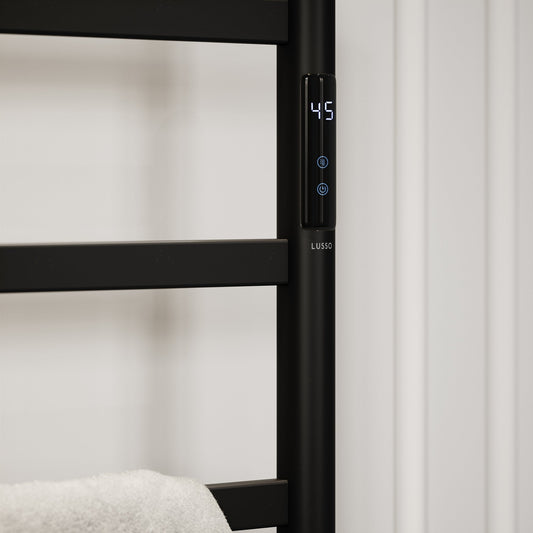 Vetro Matte Black Floorstanding Heated Towel Warmer