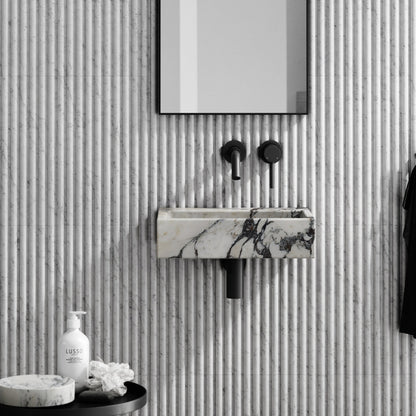 Via Calacatta Viola Marble Wall Hung Basin 400mm