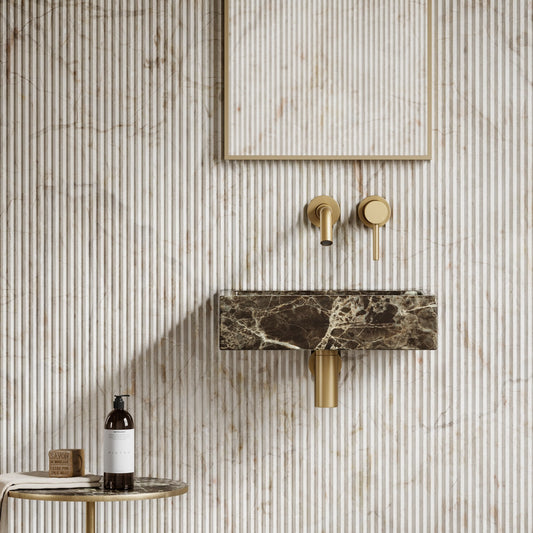 Via Dark Emperador Marble Wall Hung Basin 400mm