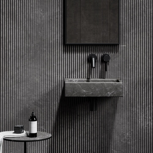 Via Pietra Grey Marble Wall Hung Basin 400mm