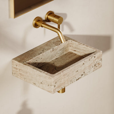 Via Travertine Stone Wall Hung Basin 400mm