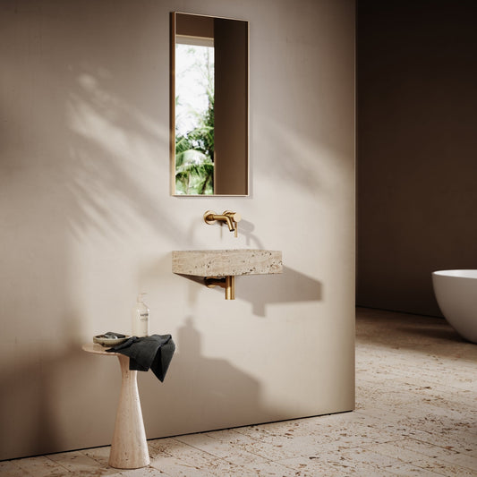 Via Travertine Stone Wall Hung Basin 400mm