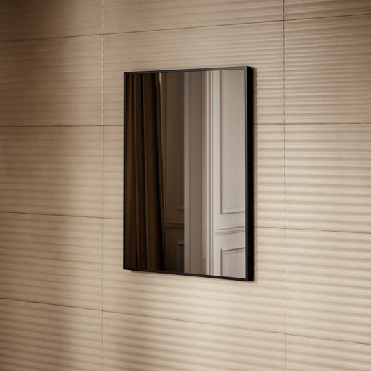 Vision Matte Black Mirror With Natural White LED light and Demister 600mm