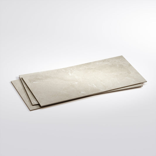 Vittorio Light Stone Limestone Porcelain Wall or Floor Tile 1200 x 600mm