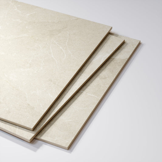Vittorio Light Stone Limestone Porcelain Wall or Floor Tile 1200 x 600mm