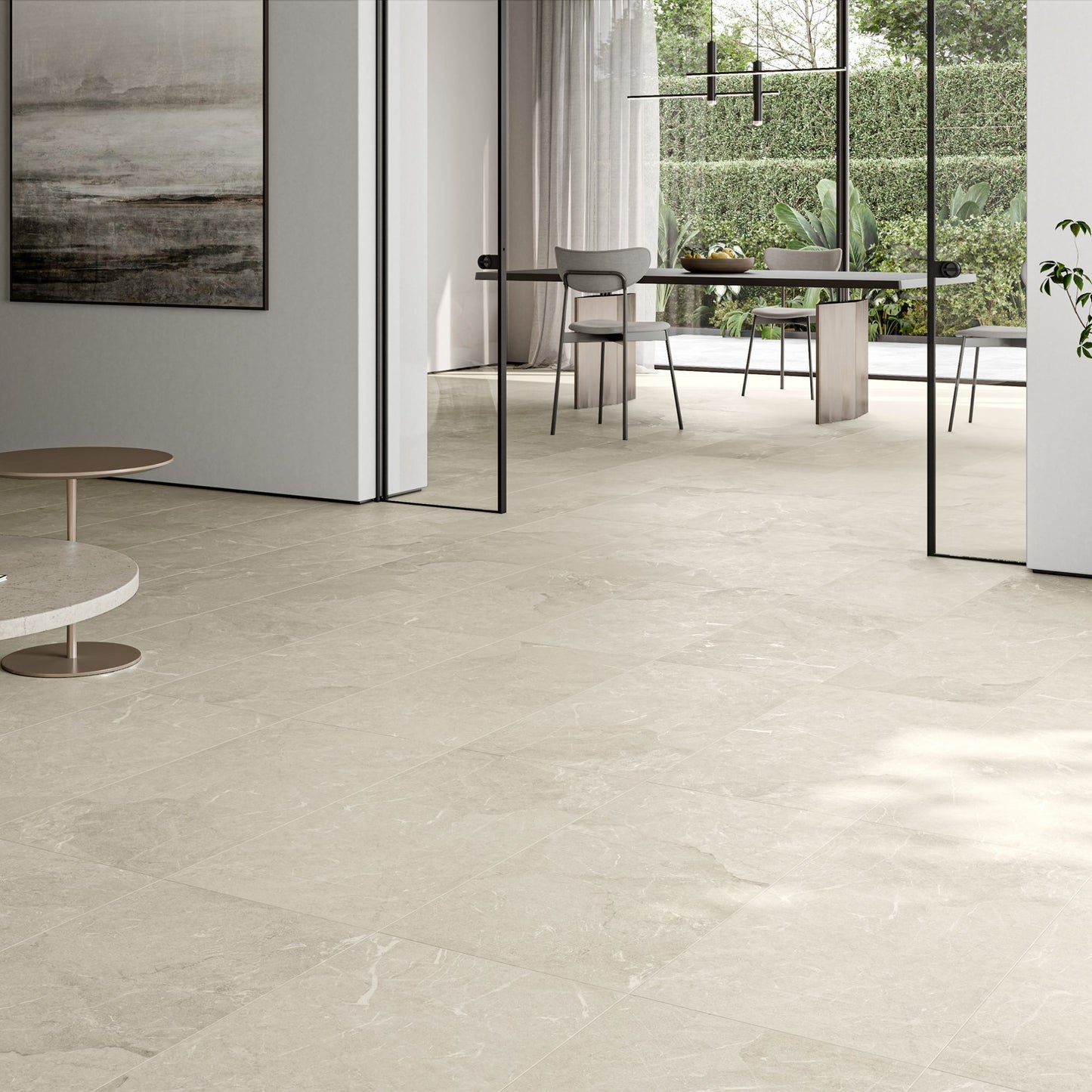 Vittorio Light Stone Limestone Porcelain Wall or Floor Tile 1200 x 600mm