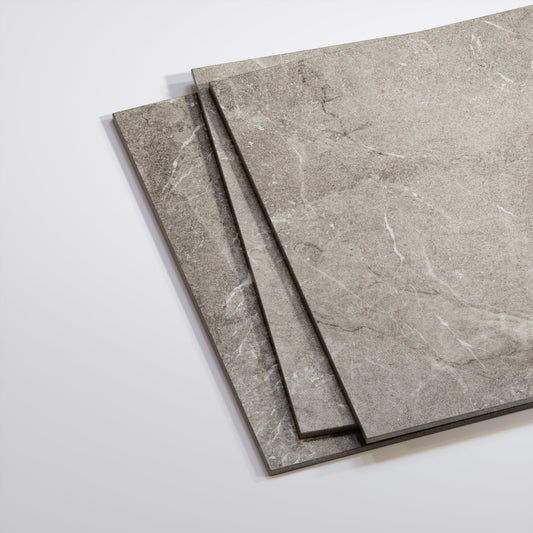 Vittorio Taupe Limestone Porcelain Wall or Floor Tile 600 x 600mm