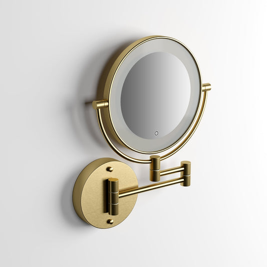 Vogue Backlit Wall Mount Cosmetic Mirror Brushed Gold