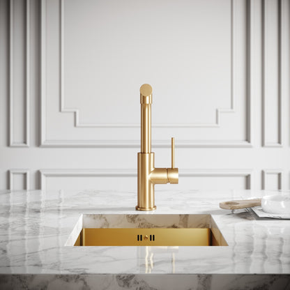 Vogue Brushed Gold Pull Out Spray Swivel Kitchen Tap