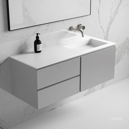 Vola Concrete Grey Vanity Unit with Stone Basin 1200mm