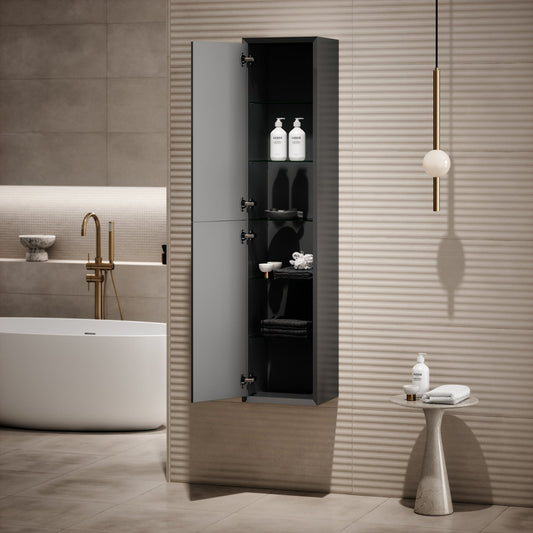 Volini Matte Anthracite Bathroom Storage Cabinet 350mm